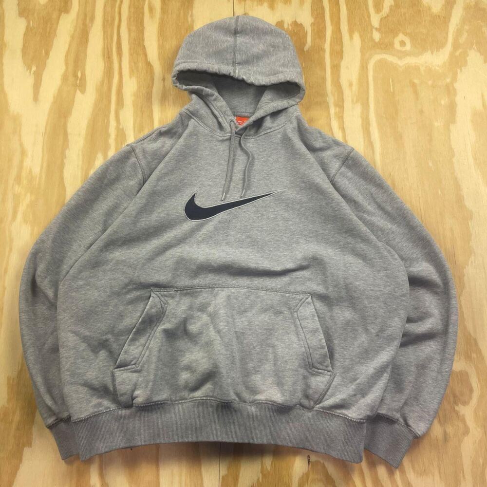 Vintage Y2K Nike Large Swoosh “Athletic Dept” Hoodie – Grey – Men’s XL